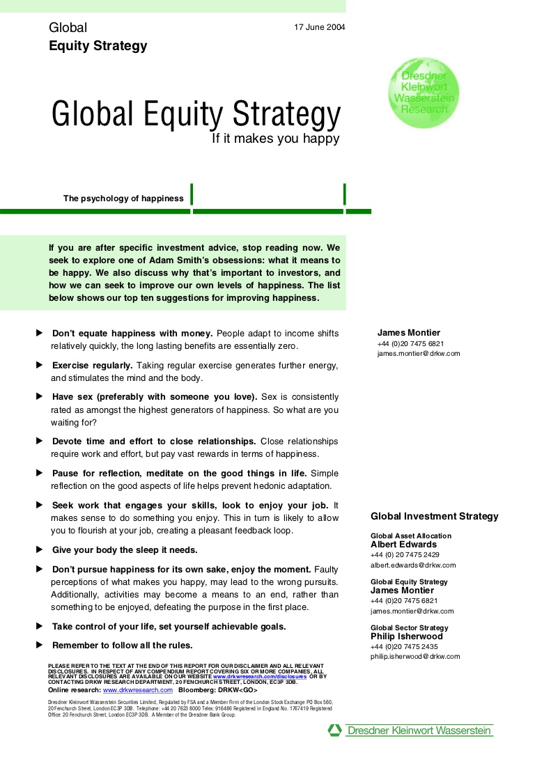 Dresdner Kleinwort Wasserstein Global Equity Strategies